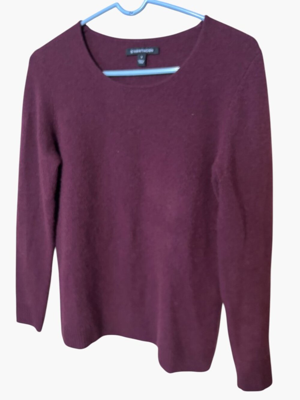 Hawthorn 100% Cashmere Crewneck Sweater Plum Women's S Quiet Luxury